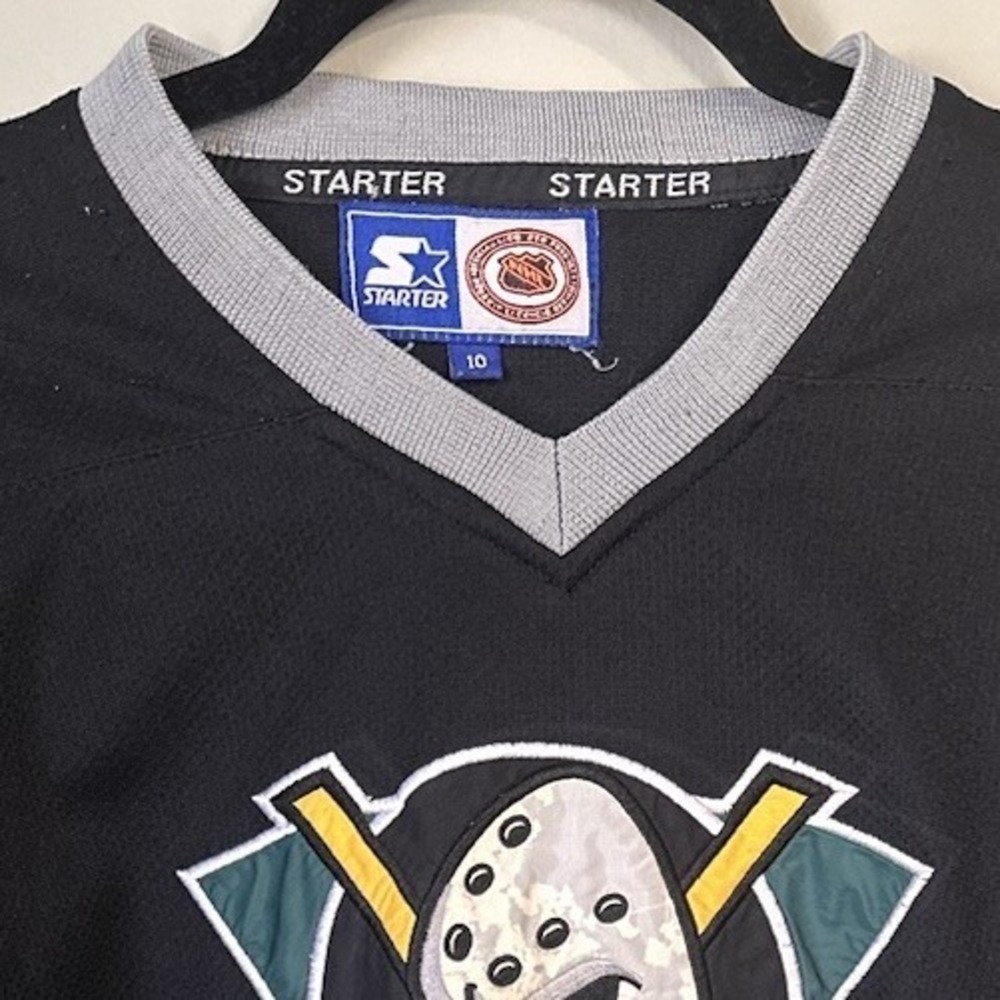 Starter Mighty Ducks of Anaheim NHL Jersey Vintage 90s Size Youth 10 Kids Hockey - Picture 3 of 16